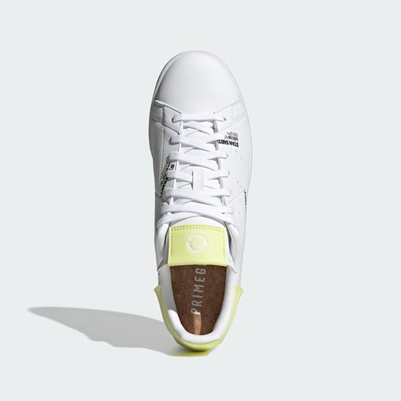 adidas Stan Smith PrimeGreen Vegan Tennis Sneaker White Yellow GV7665 Bl… - Picture 9 of 16